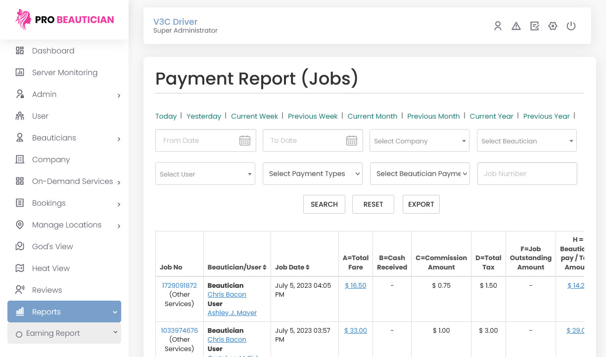 Payment Report