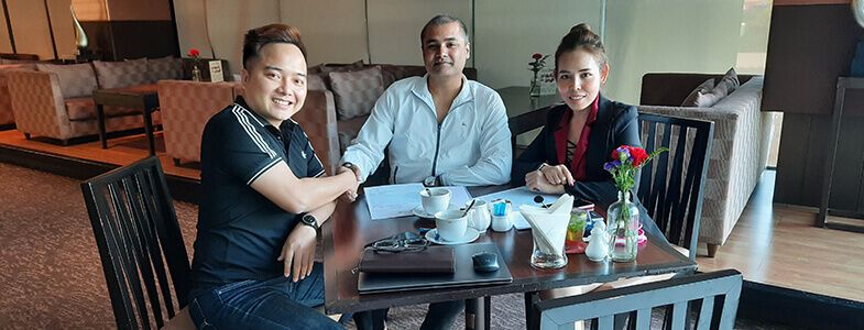 product discussion with client