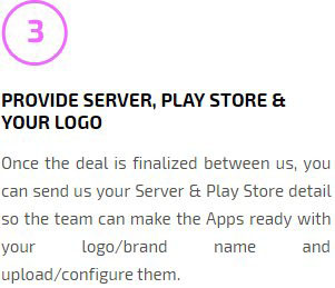 Provide Service, Play Store & Your logo