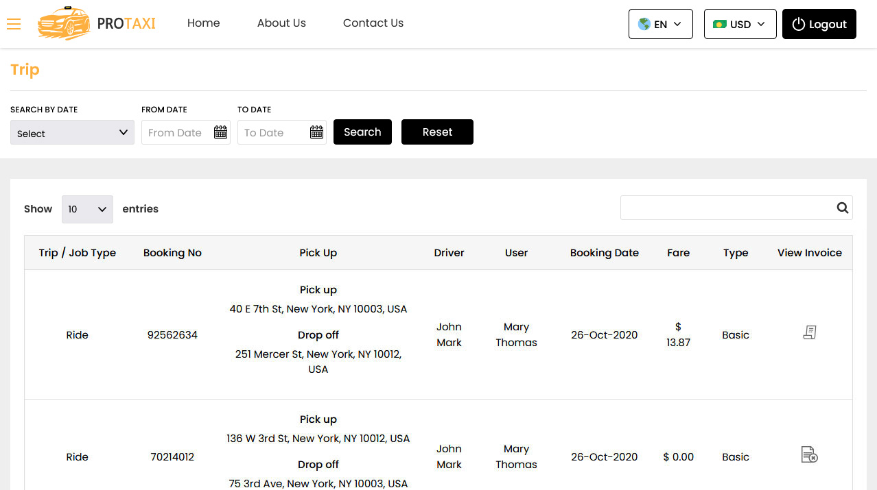 Trips details search by details Trips details search by details