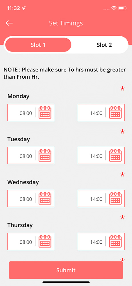 set timings