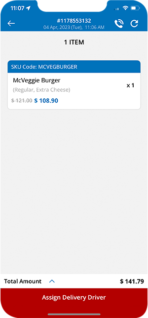 restaurant assign to delivery driver