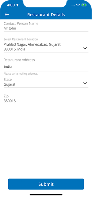 restaurant details