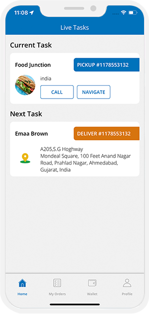 delivery driver see order picup address