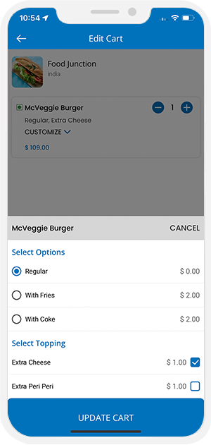 user add toppings