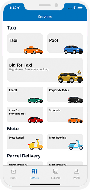 user select service and location
