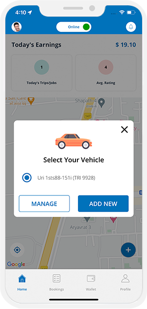 Select booking location