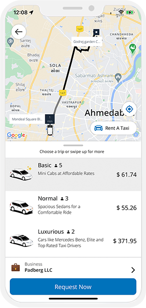 taxi ride request now