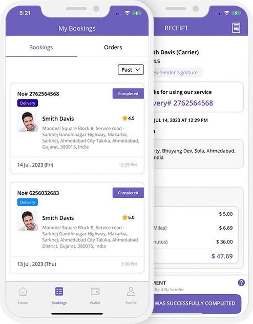 user app login and registration screen
