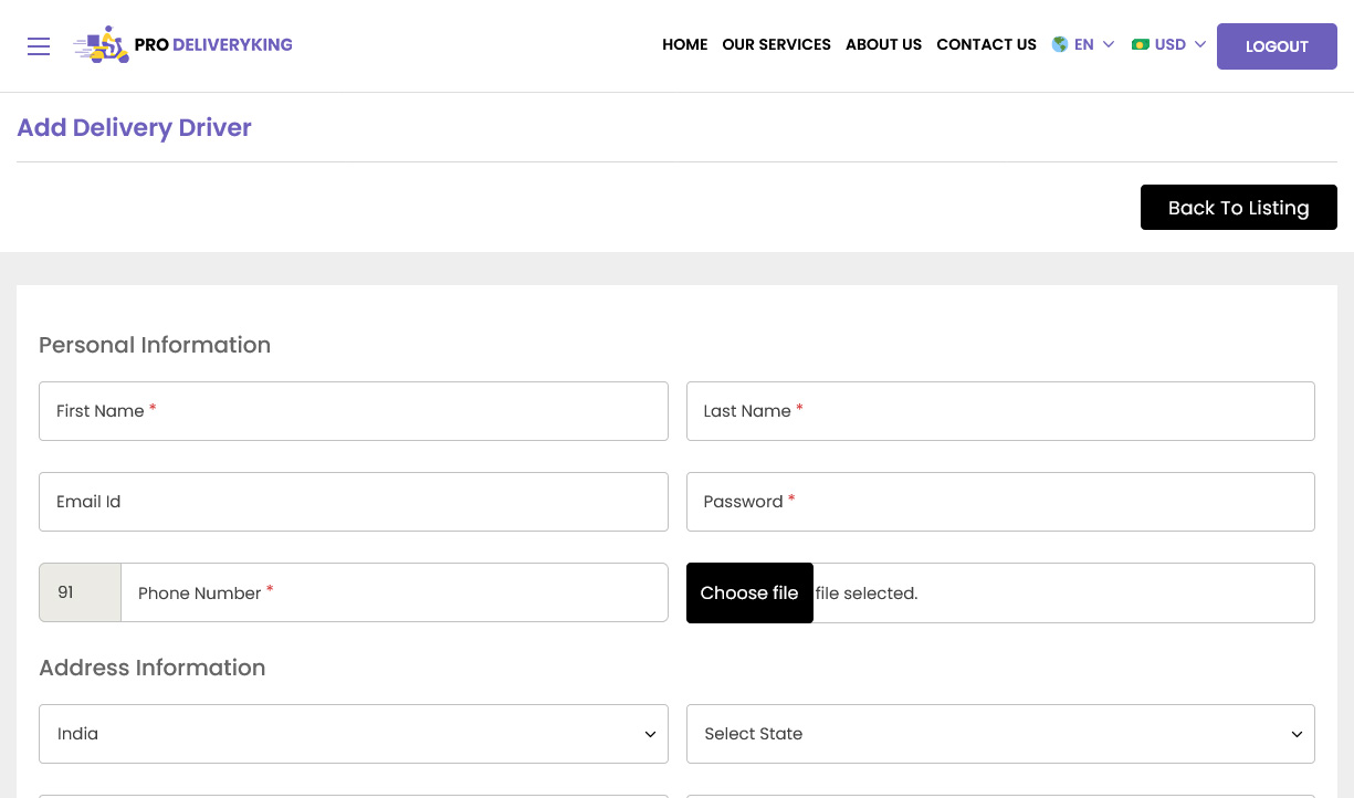 add delivery driver