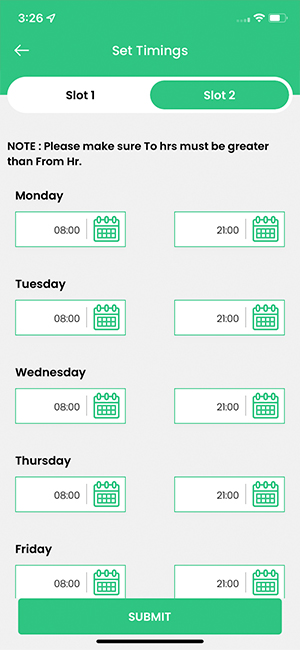 set timings