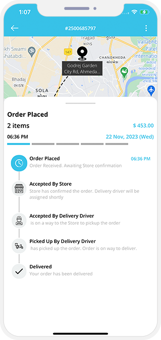 user track the order