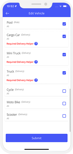 Manage Vehicles