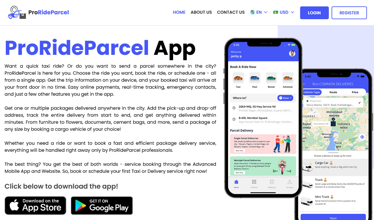 web front panel home page