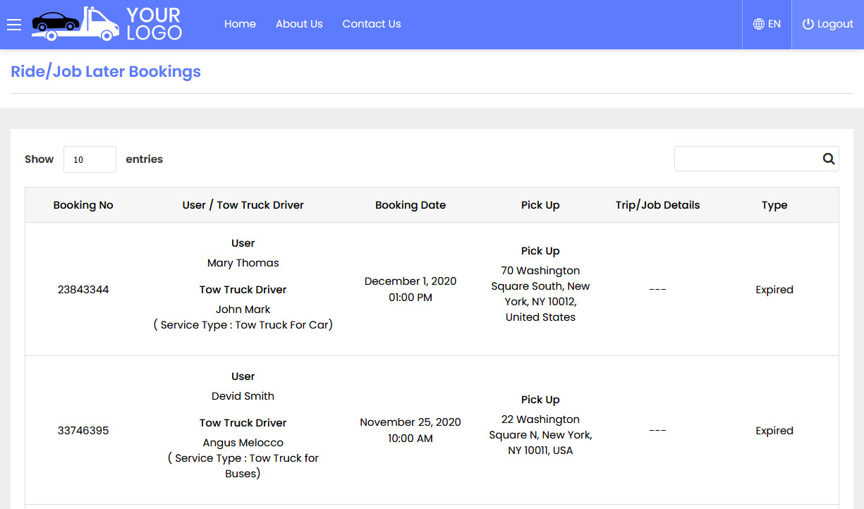 Ride bookings