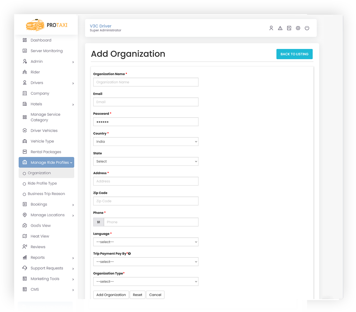Add Organization Add Organization