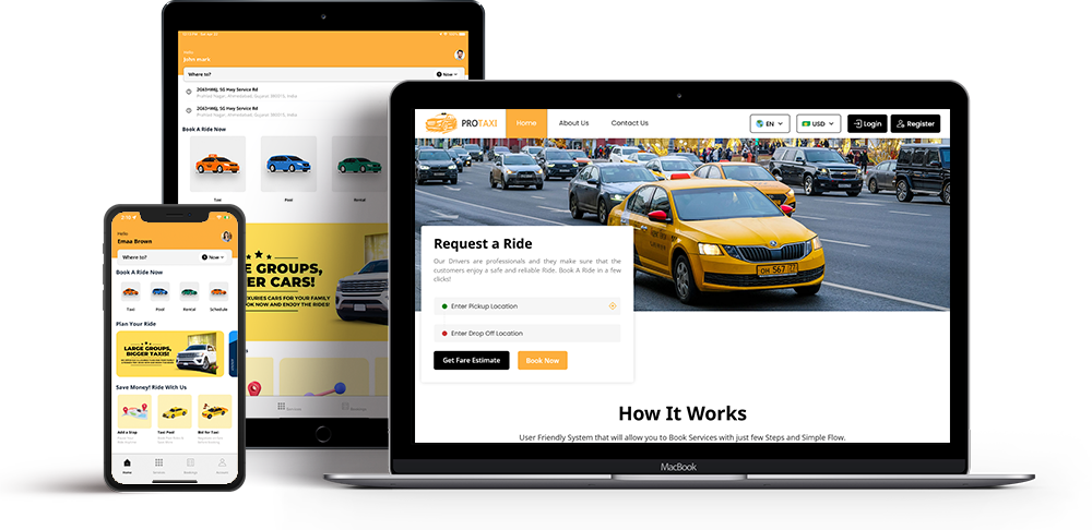 uber clone front web panel